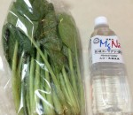 小松菜と温泉水